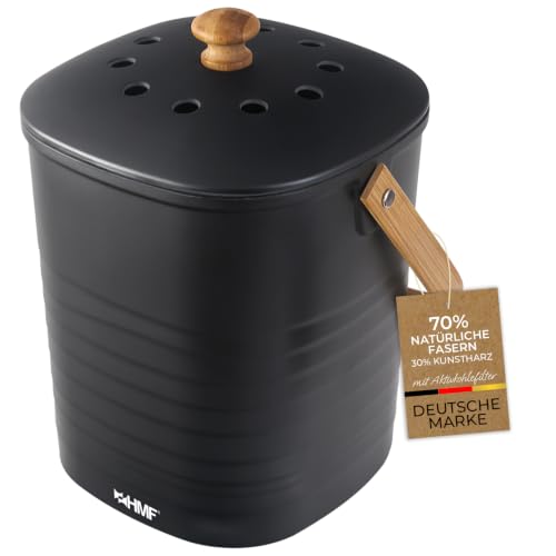 HMF Biomülleimer mit Aktivkohlefilter, 3 Liter